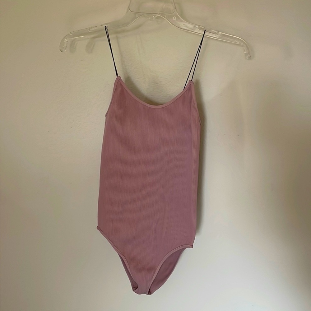 Thin strap dusty pink bodysuit